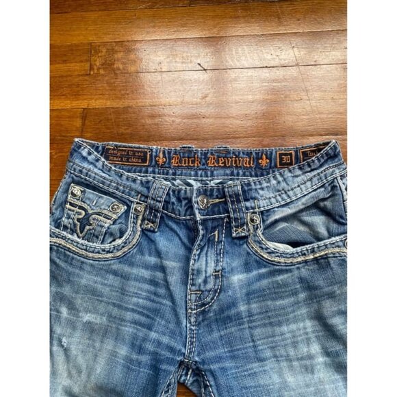 Mens Jeans Straight Leg Blue Wash Denim - Picture 4 of 4